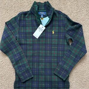 Boys Polo Ralph Lauren Plaid Quarter-Zip Sweater